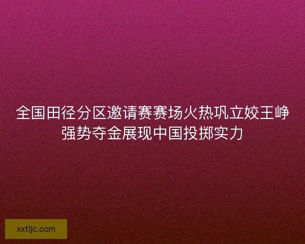 全国田径分区邀请赛赛场火热巩立姣王峥强势夺金展现中国投掷实力