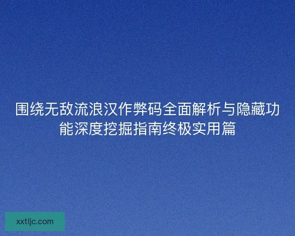 围绕无敌流浪汉作弊码全面解析与隐藏功能深度挖掘指南终极实用篇